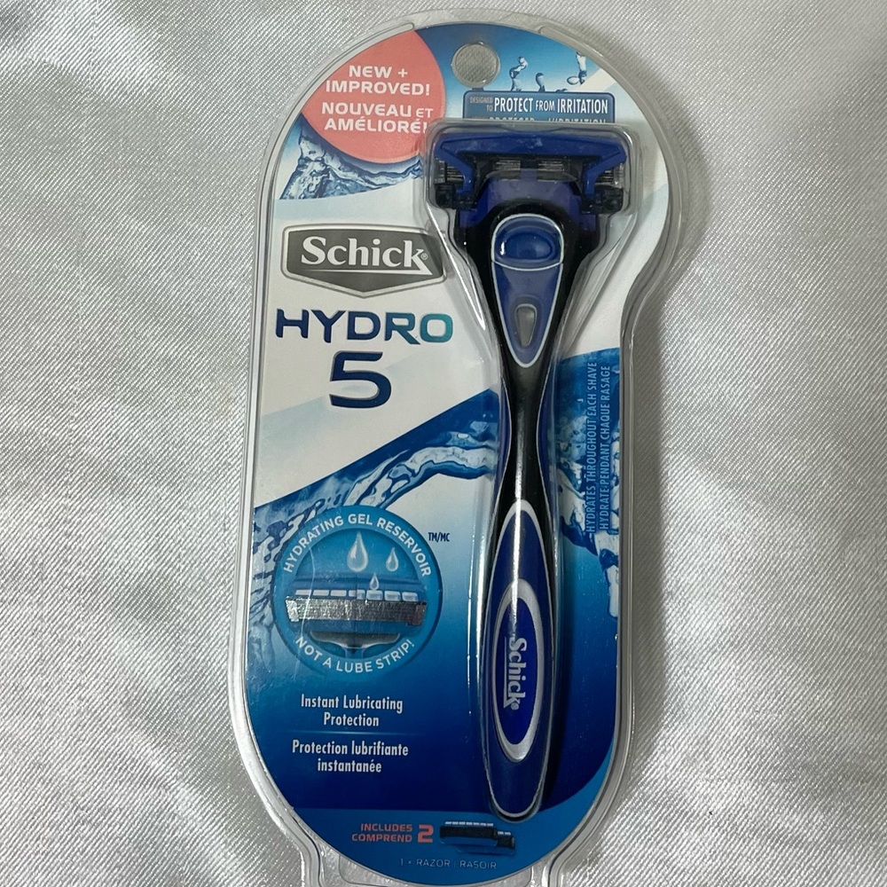 NEW Schick hydro 5 1 razor 2 cartridges set mens